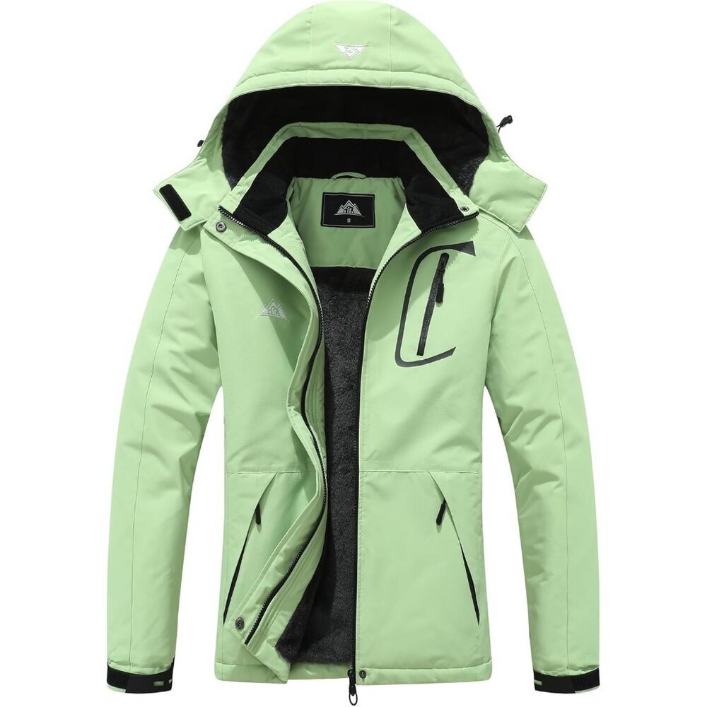 Women's Fruit Green Ski Jacket Coat Winter Warm Waterproof Hiking Snowboarding